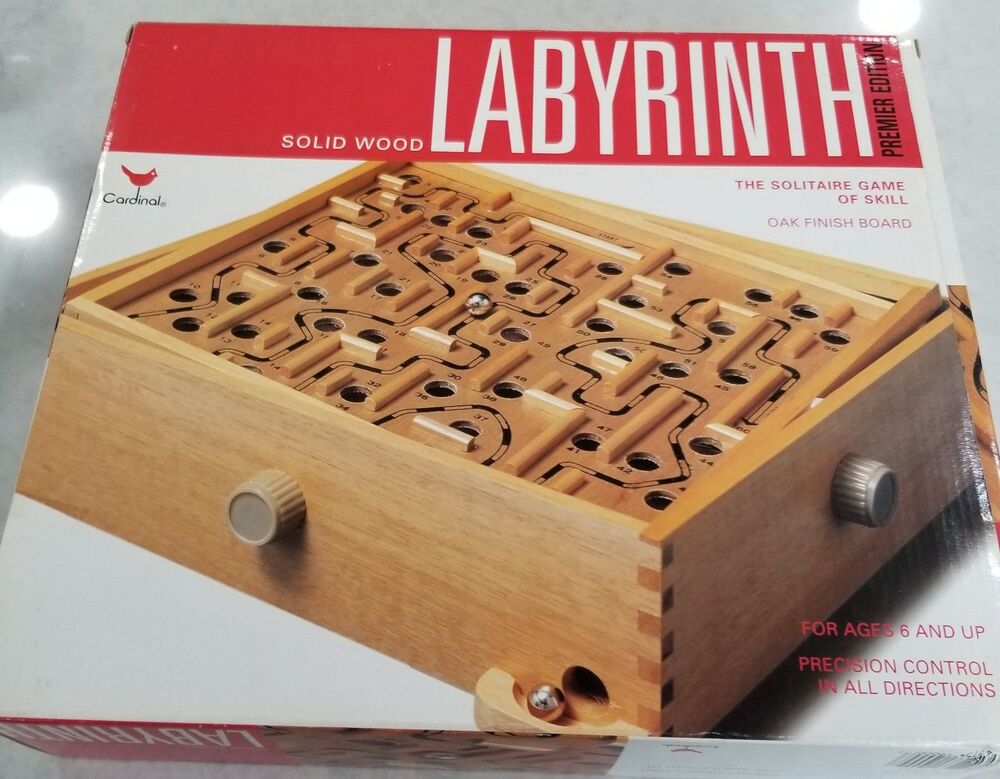 1998 Cardinal Wooden Labyrinth Game w/ Original Box • Solid Wood - Picture 2 of 11